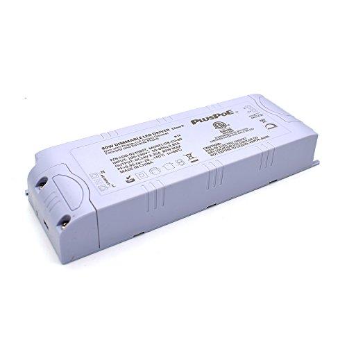 PLUSPOE PLUSPOE 24Volt 80Watt Triac Dimmable Driver Transformer for LED Tape Strip Lights, Phase Dimming, ETL Approved