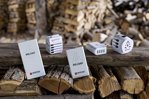 SKROSS Skross Pro World Travel Adapter, 3-Pole Travel Adaptor with Slide System, Designed in Switzerland for More Than 205 Countries, 1.103175 White