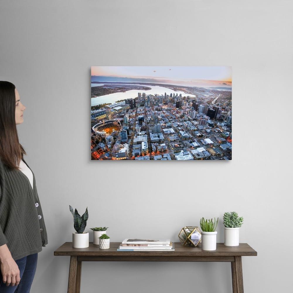 CANVAS ON DEMAND CANVAS ON DEMAND Petco Park, San Diego Canvas Wall Art Print by Copterpilot Photography, Fine Art Photography, Home Decor, Baseball Artwork, 30" x20in
