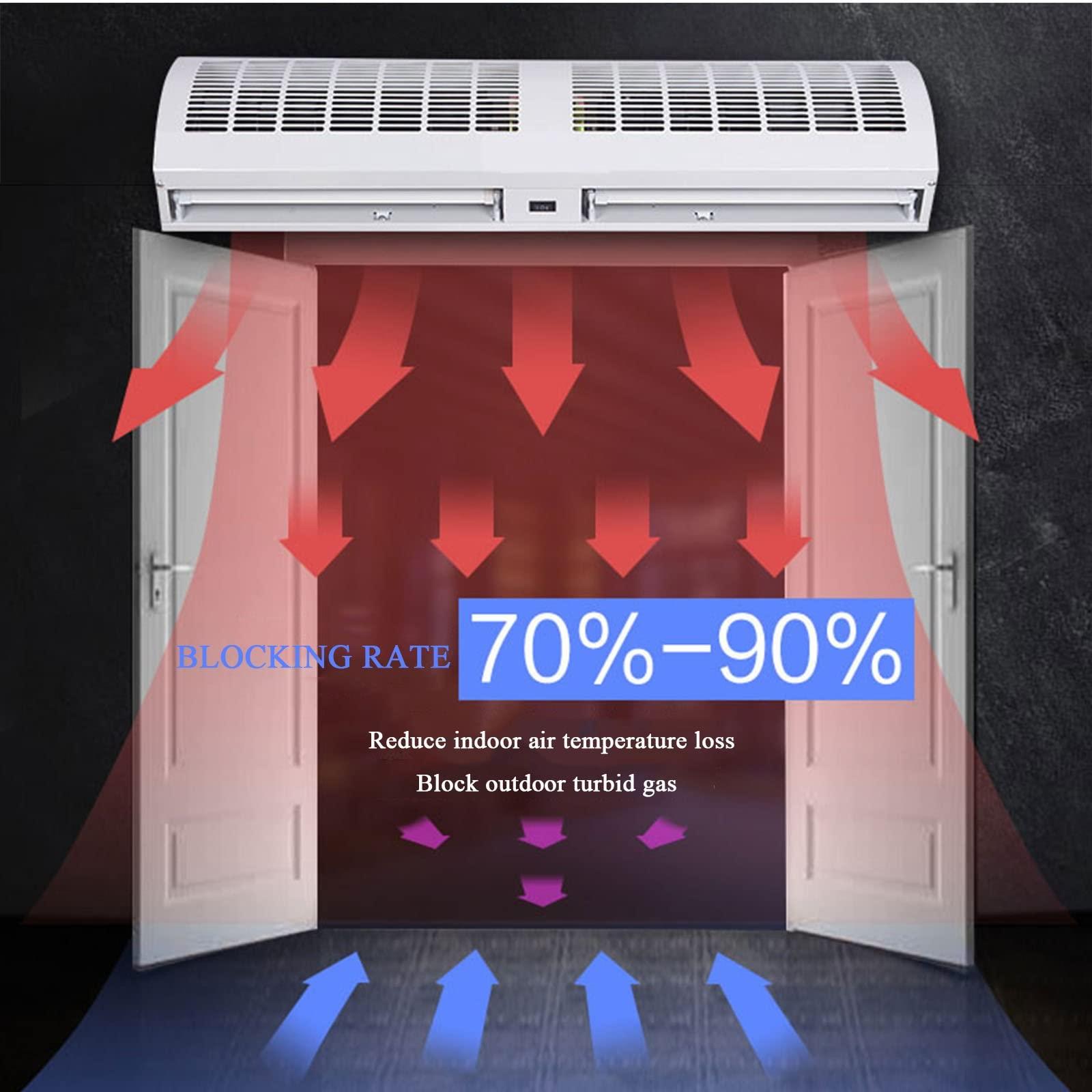 ZJTY ZJTY Commercial Air Curtain Machine, Door Air Curtain, Energy Saving, Low Noise, Strong Wind Blocking Rate Up to 90% (Size : 0.6m)