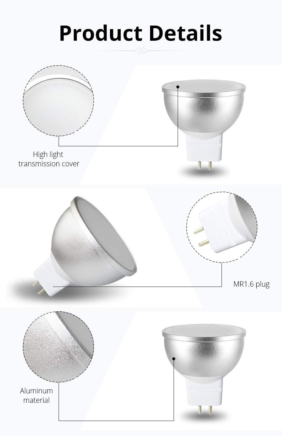 BENEXMART BENEXMART Gu5.3 LED Bulb MR16 12V WiFi Alexa Google Home Assistant IFTTT Tuya Smart Life APP Remote Control RGB LED Light Dimmer Lamp (2 Pack)