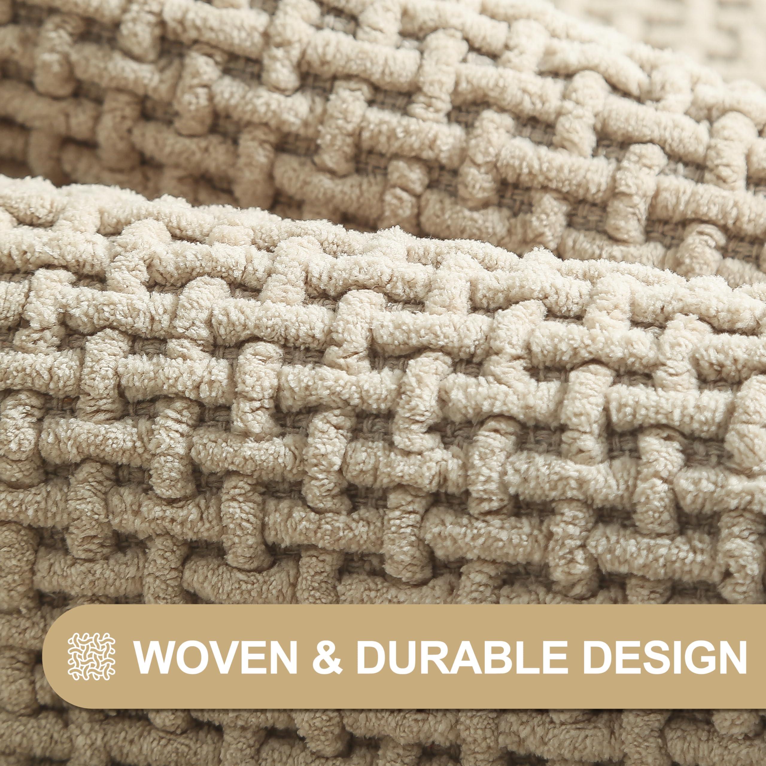 KINOGIC Bathroom Rug Beige Bath Mat: 24x36 Chenille Non Slip Washable Absorbent Bathmat Small Soft Thin Quick Dry Shower Carpet for Bathroom Floor Tub and Restroom