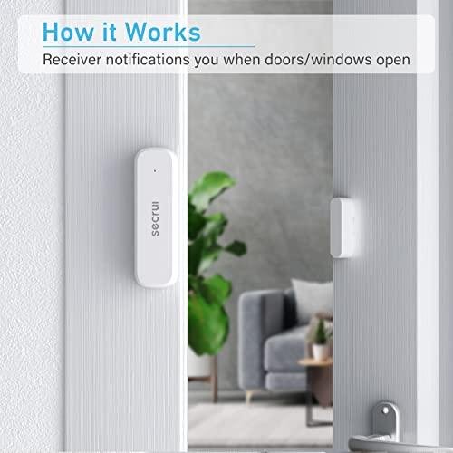 SECRUI Door Chime, Door Sensor Chime for Door Opens Door Ringer with 500ft Operating Range 52 Chime Adjustable Volume Mute Mode LED Indicators Entry Alert Chime for Business/Home/Office