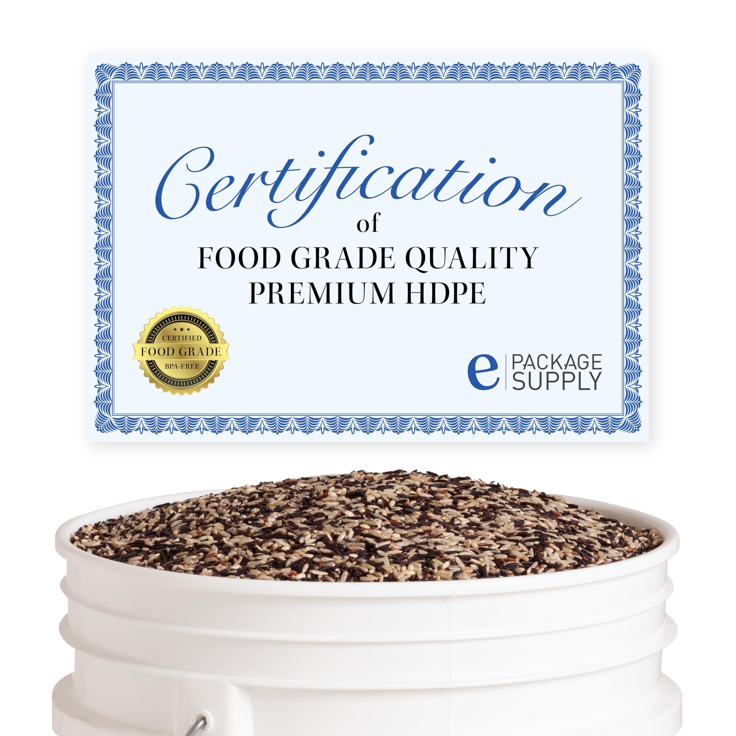 ePackageSupply ePackageSupply 5 Gallon White Bucket Pail Container with Airtight Lid I Food Grade Bucket | BPA-Free I Heavy Duty & Durable | 90 Mil Thick Premium HPDE Plastic | 1 Count |Made in USA