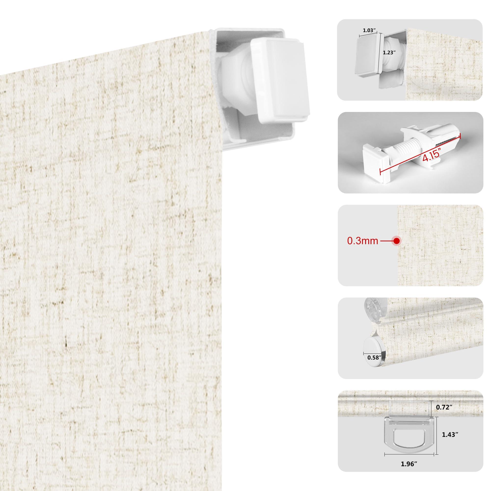 BERISSA BERISSA No Drill Cordless Roman Shades for Window, Blackout Roman Blinds Room Darkening Roll up Blinds Easy Install Linen Roman Window Shades for Inside Mount,34" W x 90" H,Linen Beige