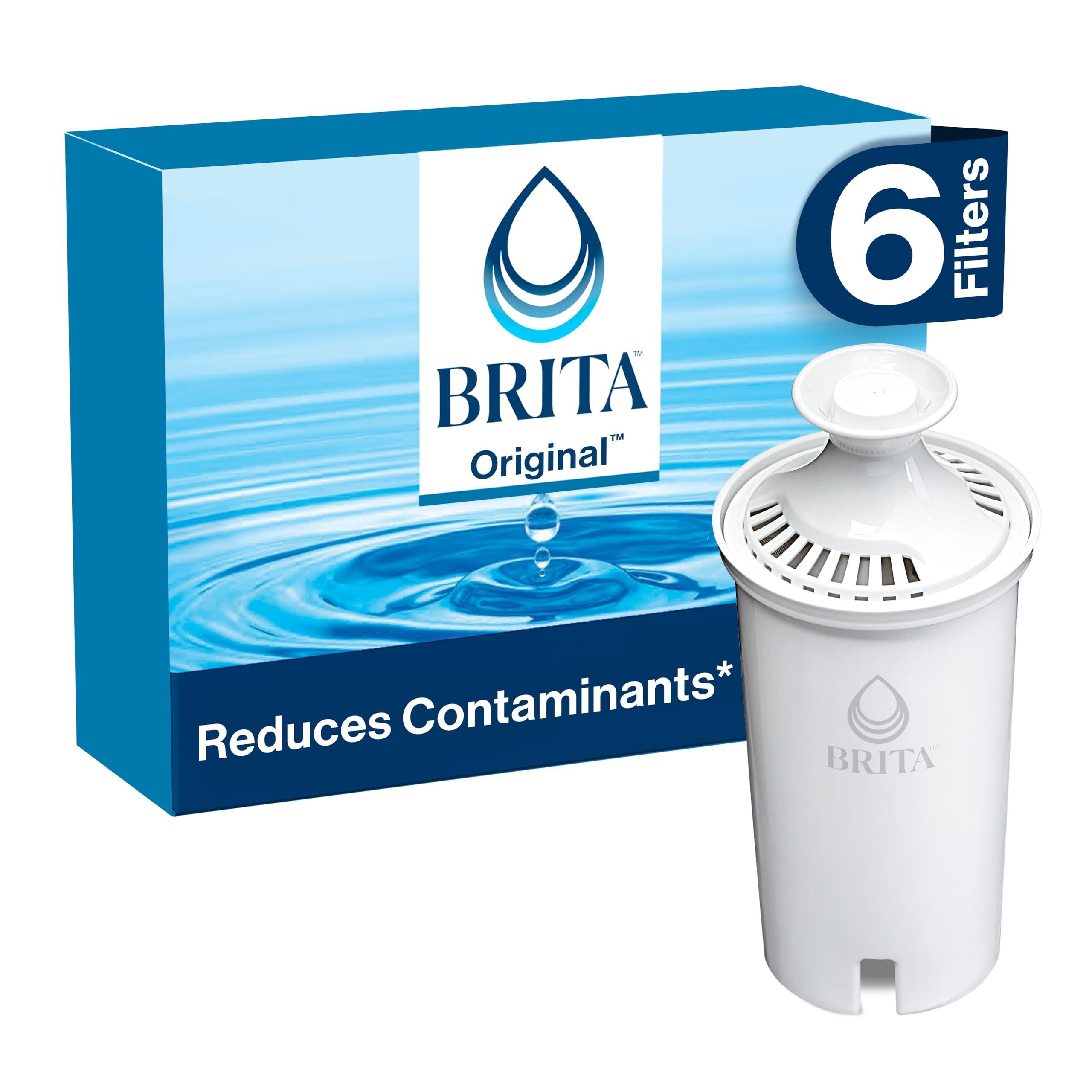 Brita Brita Standard Water Filter for Pitchers and Dispensers, Reduces Copper, Cadmium and Mercury Impurities, Lasts Two Months or 40 Gallons, Includes 6 Filters for Pitchers