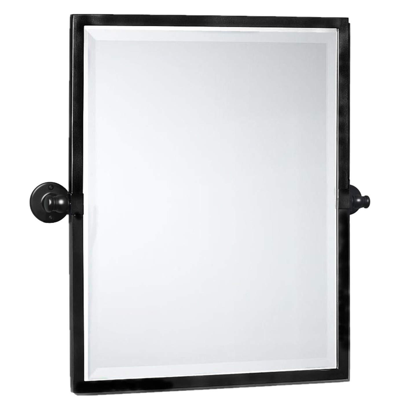 TEHOME TEHOME 20x24 inch Pivot Mirror Black Tilt Rectangle Bathroom Mirror Tilting Metal Framed Beveled Vanity Mirrors
