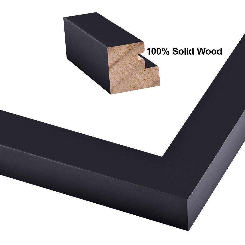 M Modern Memory Design Modern 8x32 Black Picture Frame Wood with Real Glass - Wall Hanging - Real Wooden Edge - 32x8 Frame Size For Family Photo Portrait, Poster Prints, Documents, Art Print- Modern Memory Design