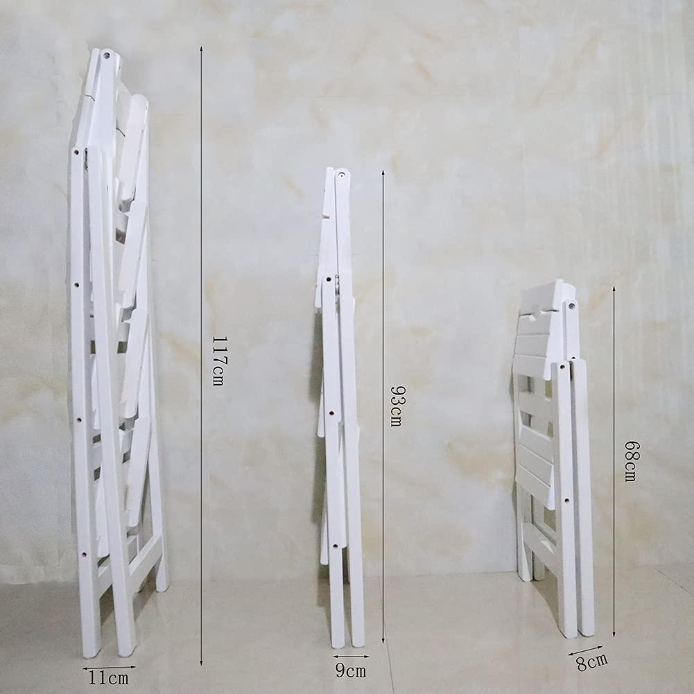 LUNEZY Wooden Folding Step Ladder Folding Step Stool for Adults & Kids Kitchen Ladders Small Foot Stools Portable Shoe Bench/Flower Rack Durable