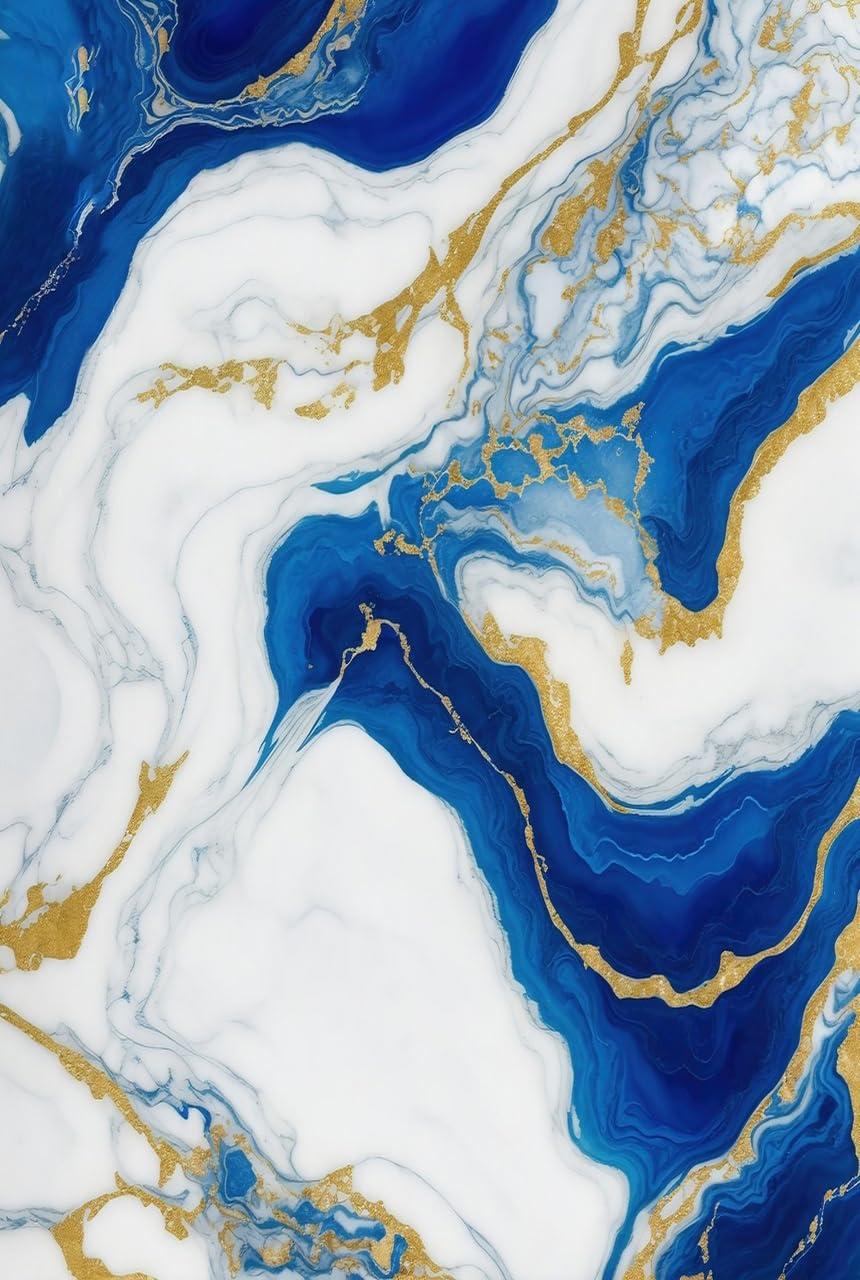 Lxdecao Royal Blue Gold Cream Marble Swirl Modern Abstract Area Rug 10x12 Non Shedding Faux Wool Soft Carpet for Living Room Bedroom Diningroom Washable Home Office Floor Rug