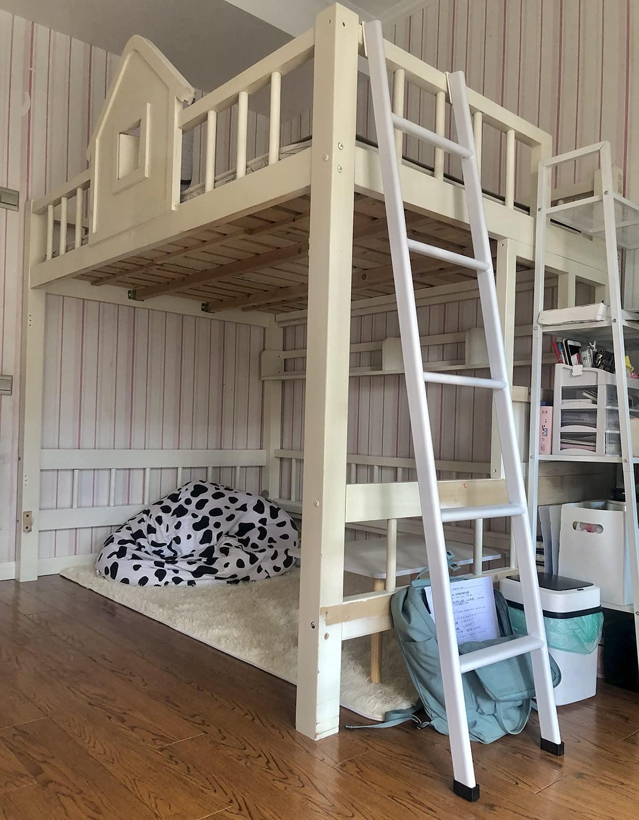 HWLL Bunk Bed Ladder Safety Bunk Bed Ladder Replacement Steps, Hook On Bunk Ladder for RV Bed/Travel Trailer/Camper, Easy Install and Remove, All Hardware Included (Color : White, Size : 150cm/59)