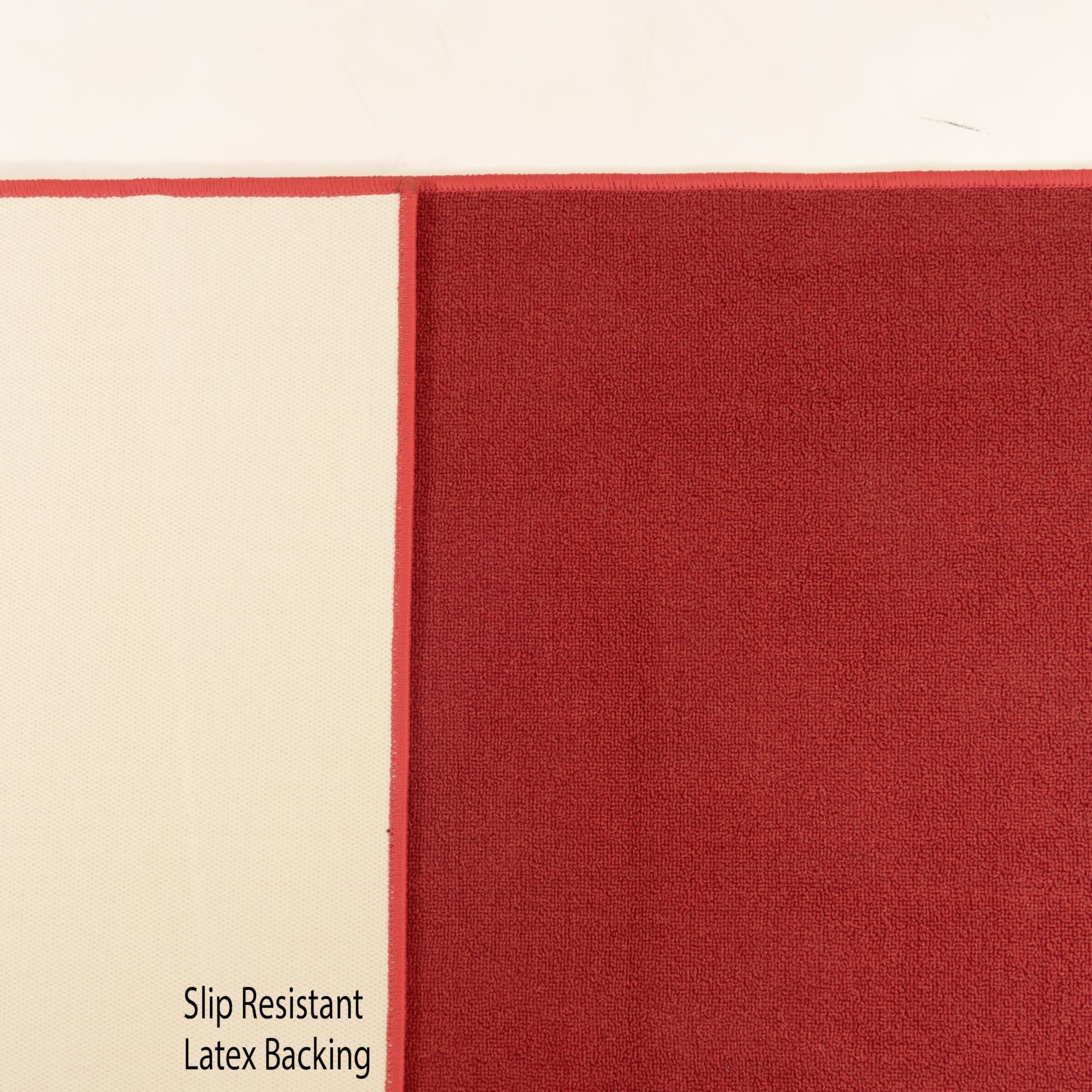 RugStylesOnline Custom Size Hallway Runner Rug Solid Red (10 Feet Length x 36 Inch Width) Made to Order Non Slip Rubber Backing Rug Runners, Extra Long Runner Rugs for Hallways