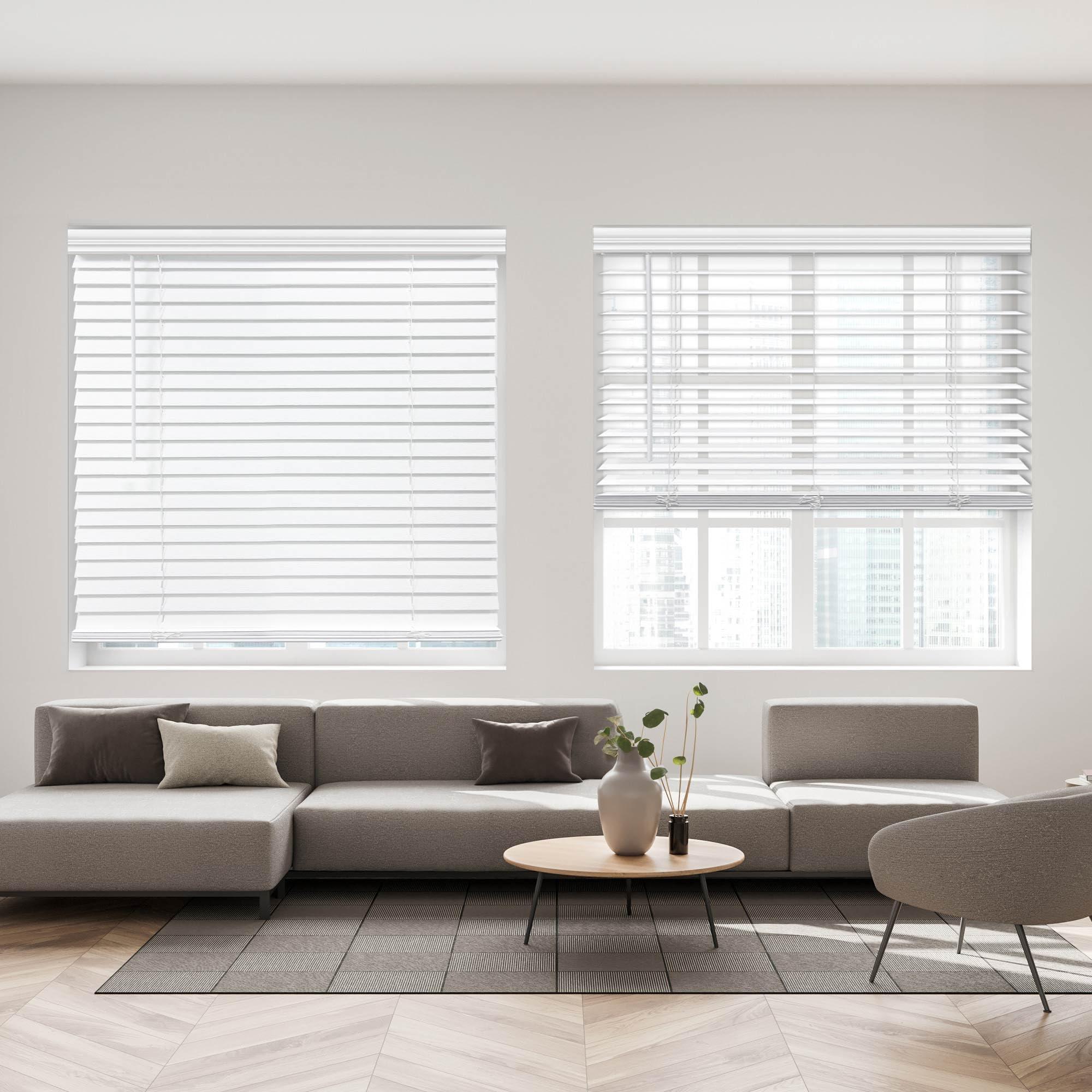 DEZ FURNISHINGS DEZ FURNISHINGS Cordless 2" Faux Wood Blind, 39" W x 84" H, White