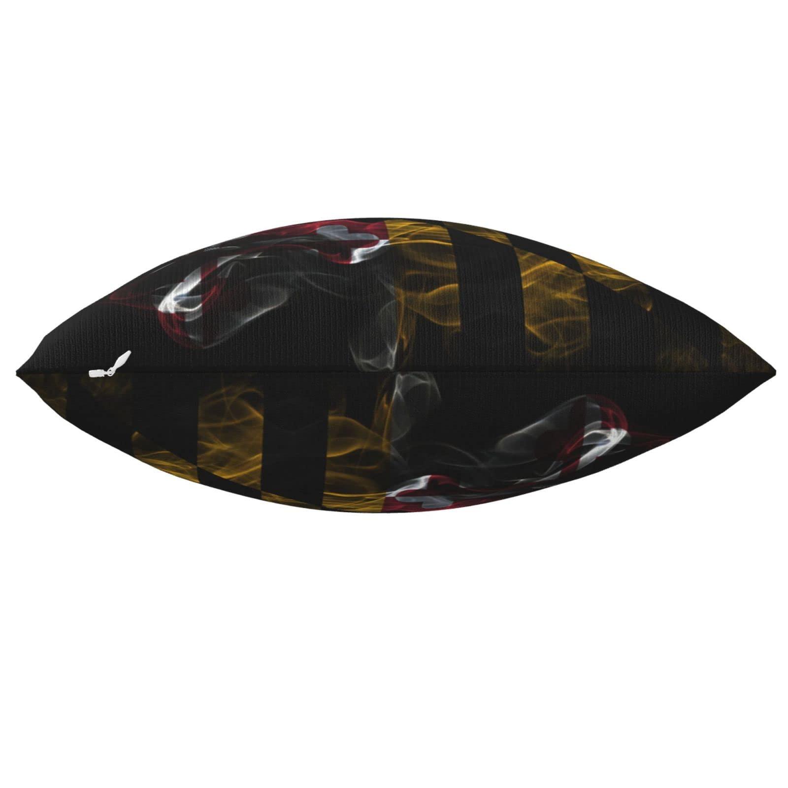 QIKLMMA QIKLMMA Smoke Flag of Maryland Throw Pillow Covers 18x18 Inch Double-Sided Cushion Cases Farmhouse Home Decor for Couch Bed Sofa