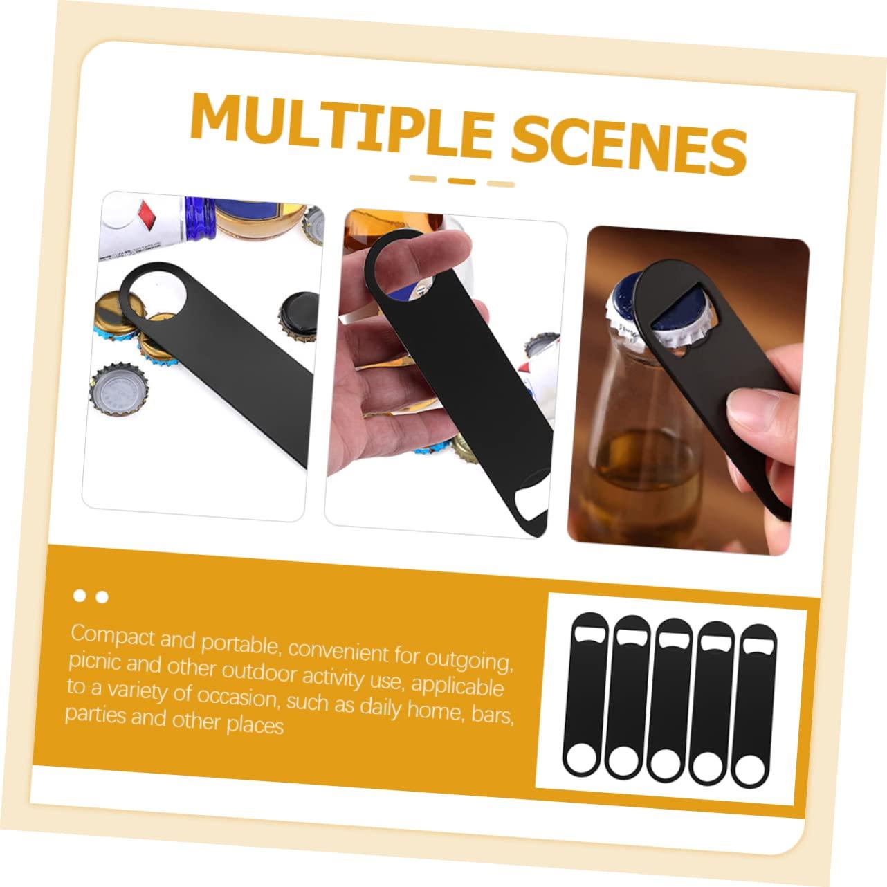 CIYODO CIYODO 5pcs Bottle Opener Beer Can Opener Black Portable Bottle Opener Stainless Steel Manual Beer Opener