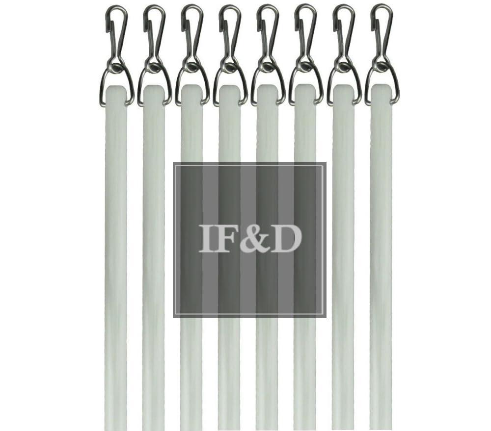 IF&D IF&D - Fabrics and Drapes - 60 inch (5 Foot) - 8 pack - White Fiberglass Drapery Curtain Pull Wands - Style #0229
