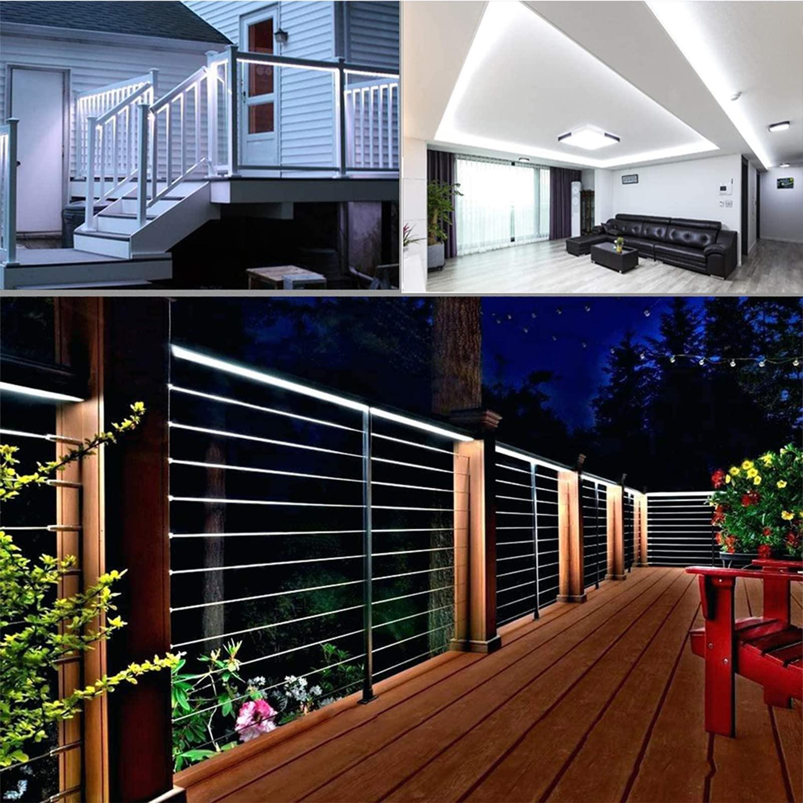 Jnaurb 50ft 360 LED Rope Lights Outdoor, Connectable and Flexible Tube Lights with 8 Modes, Waterproof Indoor Outdoor LED Rope Lighting for Deck, Garden, Pool, Patio, Indoor Outdoor Decorations (White)