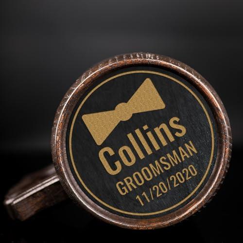 WildMugs Beer Mug with Bow Tie, Groomsman Wedding Beer Stein, Groomsmen Beer Tankard, Bachelor Party Beer Set