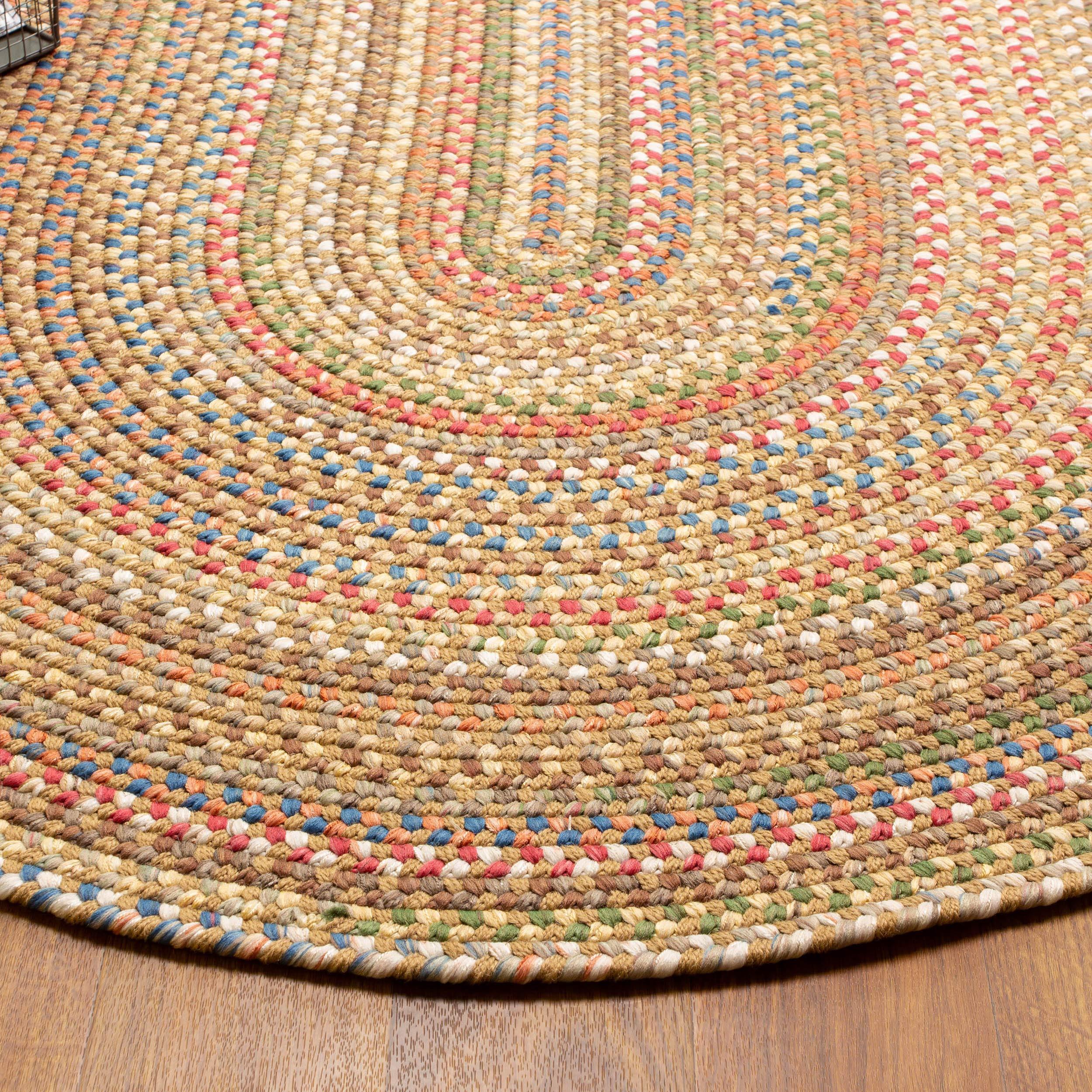 Super Area Rugs Super Area Rugs Roxbury American Made Braided Rug for Indoor Outdoor Spaces, Straw Beige/Natural Multi, 3' X 5' Oval