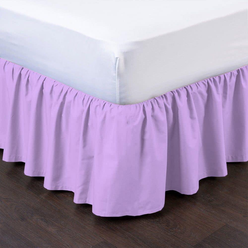 Luxury Linens Luxury Linens Lavender Bed Skirt Full Size Ruffled Bed Skirt with Split Corners, Full Bed Skirt 8 Inch Drop, 1000 Thread Counts, 100% Egyptian Cotton.