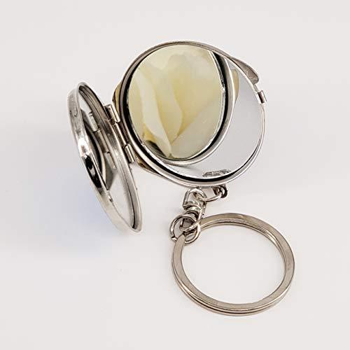 Cacraftsupply 12X Quinceanera Pink Compact Mirror Keychain Recuerdos de Sweet 15 Princess Party Favor