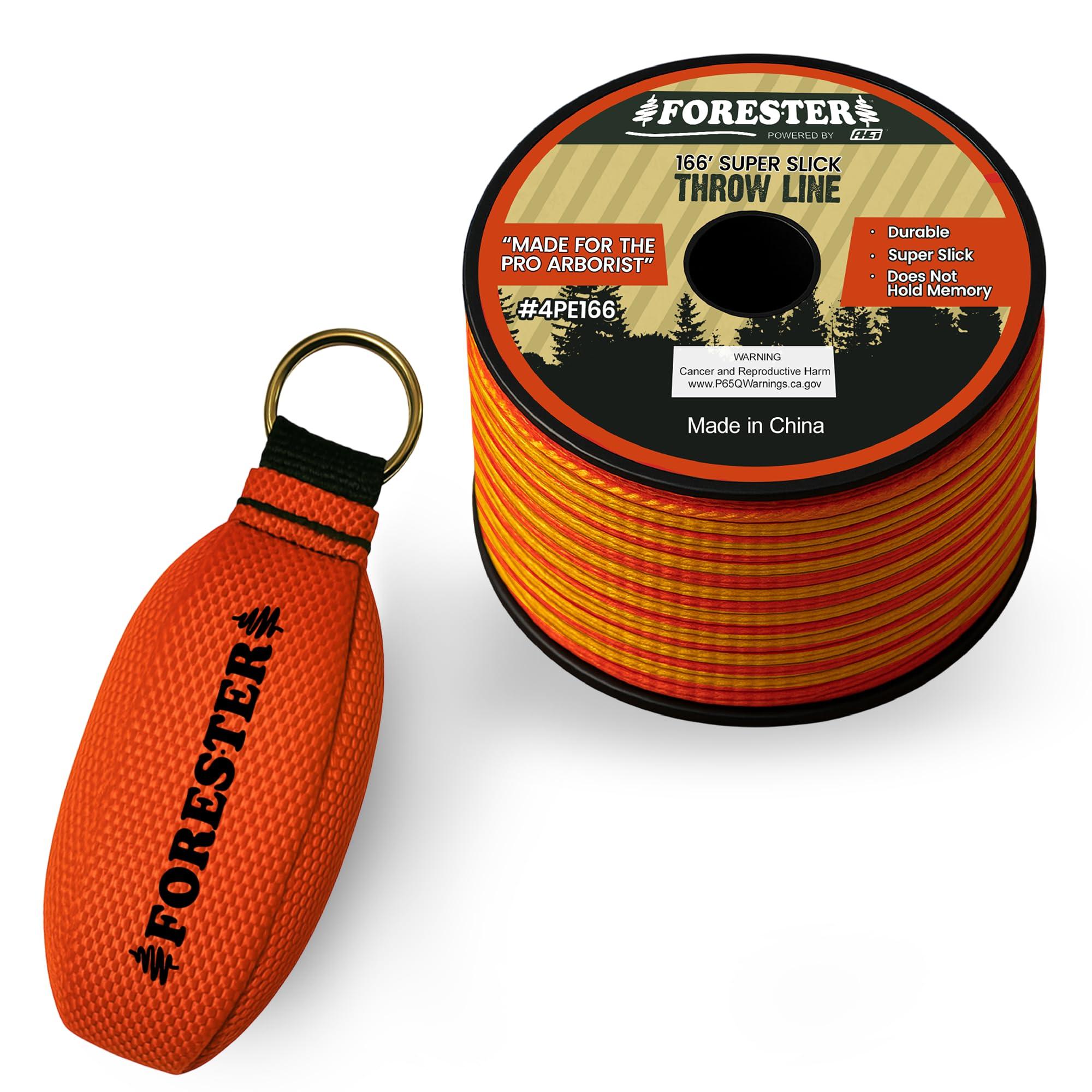 FORESTER FORESTER Arborist Throw Line Kit | 11oz Throw Weight & 166ft Rope | Ultra Slick 100% Polyester Rope | Arborist Equipment for Tree Climbing