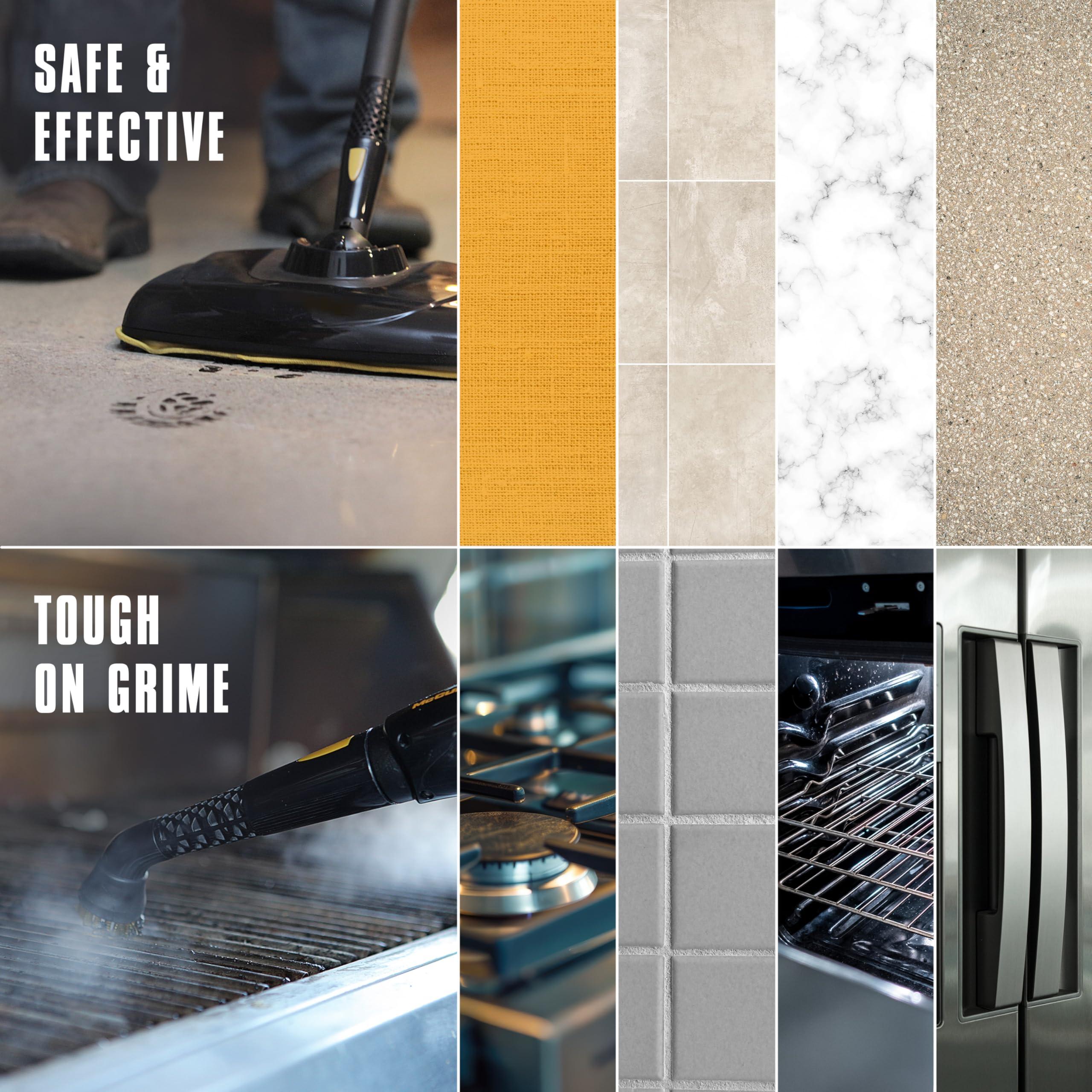 McCULLOCH McCulloch MC1375 Canister Steam Cleaner with 20 Accessories, Extra-Long Power Cord, Chemical-Free Cleaning for Most Floors, Counters, Appliances, Windows, Autos, and More, 1-(Pack), Black