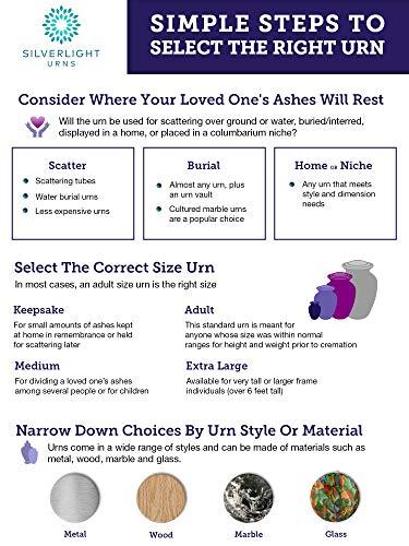 Silverlight Urns Purple Mist Cremation Urn for Ashes, Aluminum, Purple Urn, Adult Sized Cremation Urn, 10 Inches High