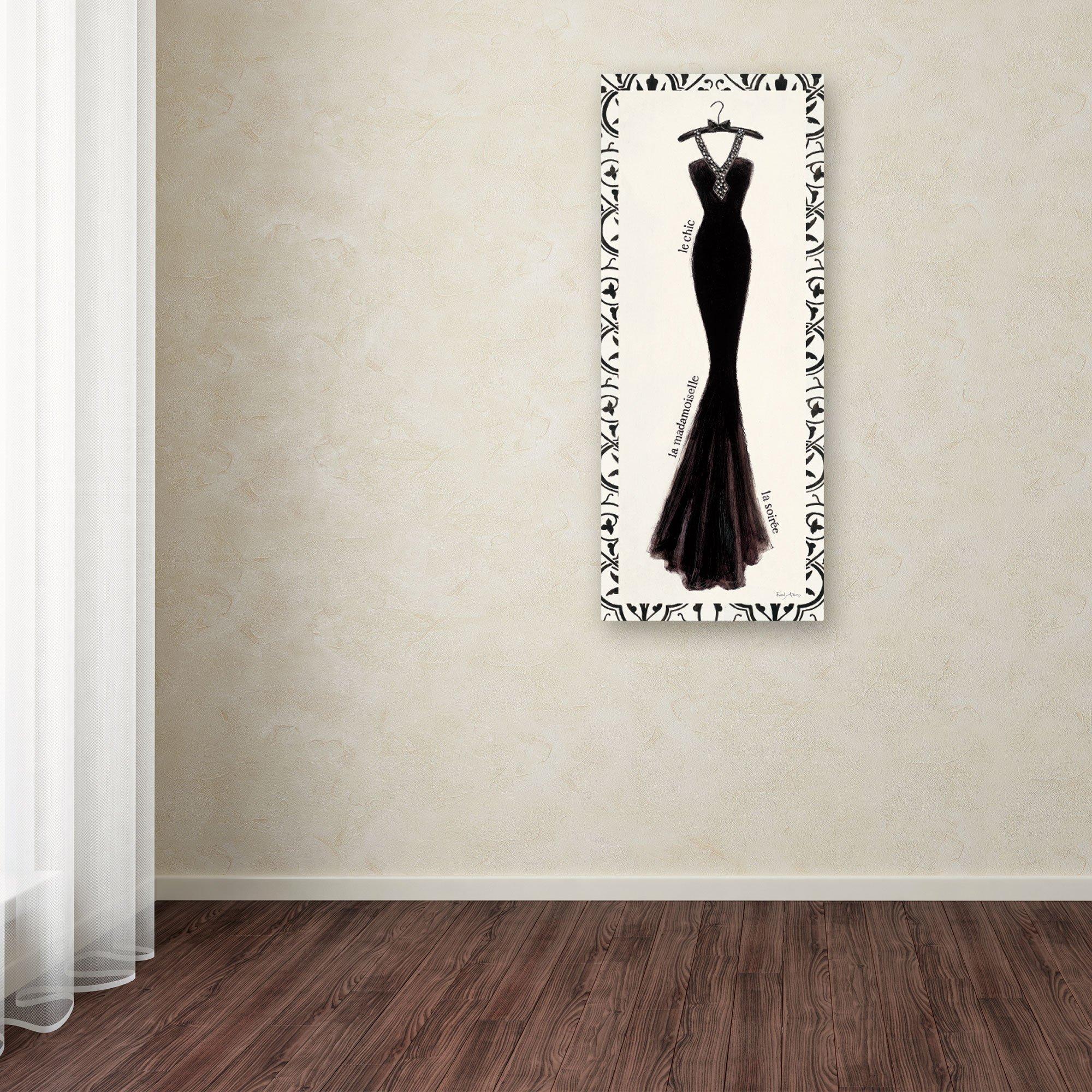 Trademark Fine Art Trademark Fine Art Couture Noir Original III with Border by Emily Adams Wall Decor, 8 by 19-Inch