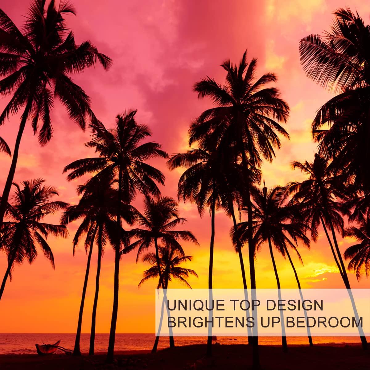 BlessLiving BlessLiving 3Pcs Palm Tree Duvet Cover Set Twin Size Beach Sunset Bedding Sets Tropical Orange Comforter Cover Ultra Soft Bed Sets