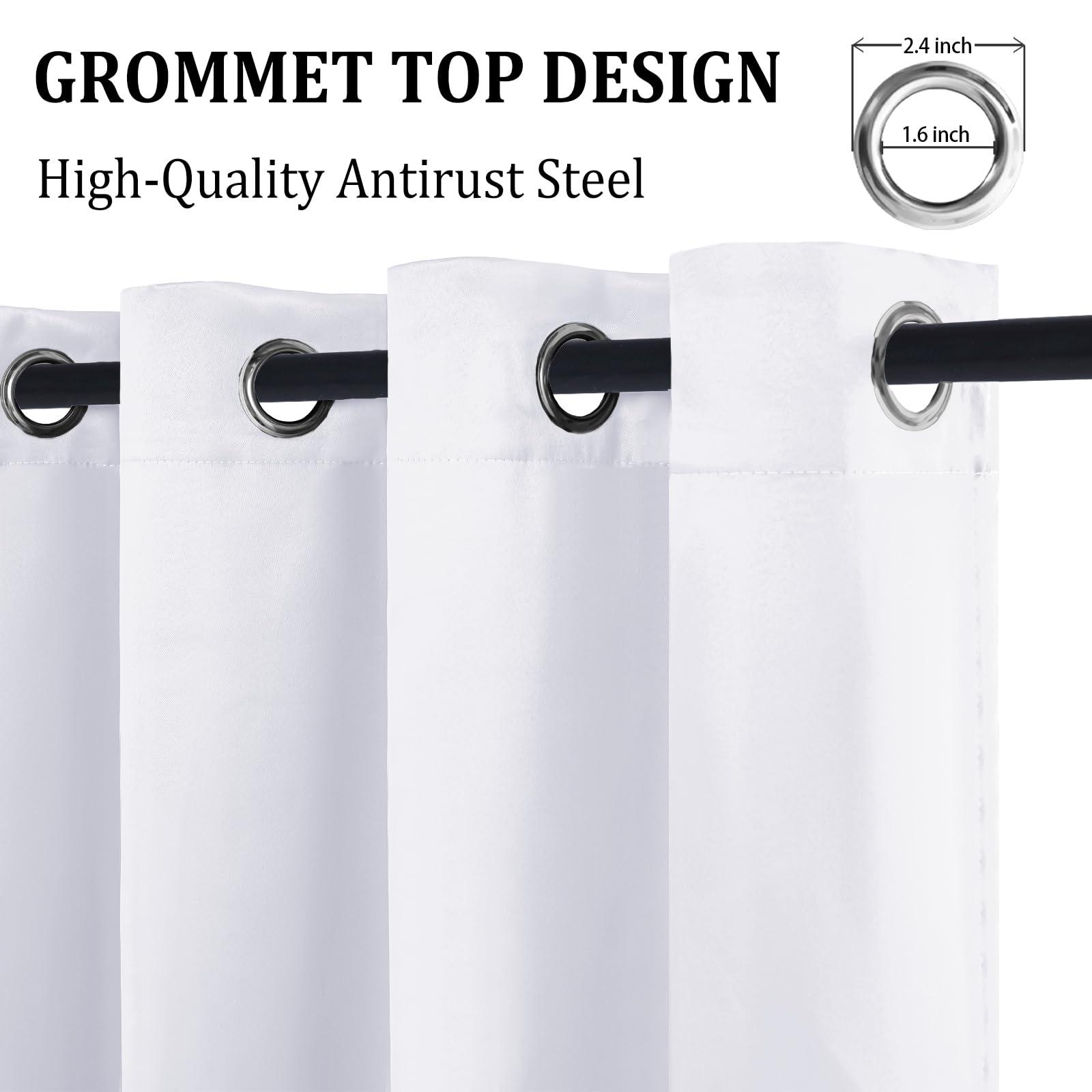 DWCN DWCN 100% White Blackout Curtains 84 Inches Long for Bedroom with Black Liner, Double Layer Thermal Insulated Room Darkening Window Curtain Panels with Tiebacks for Nursery Room W60 x L84, 2 Panels