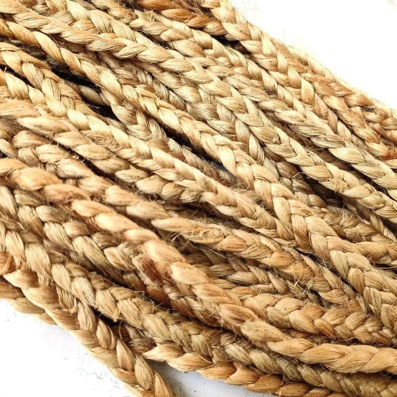 LOOM ART-HANDMADE RUGS Natural Jute Area Rugs Braided Rug Bohmian Rug Jute Runner sisal Rug Natural Fiber Rug Large Area Rug (5x9)