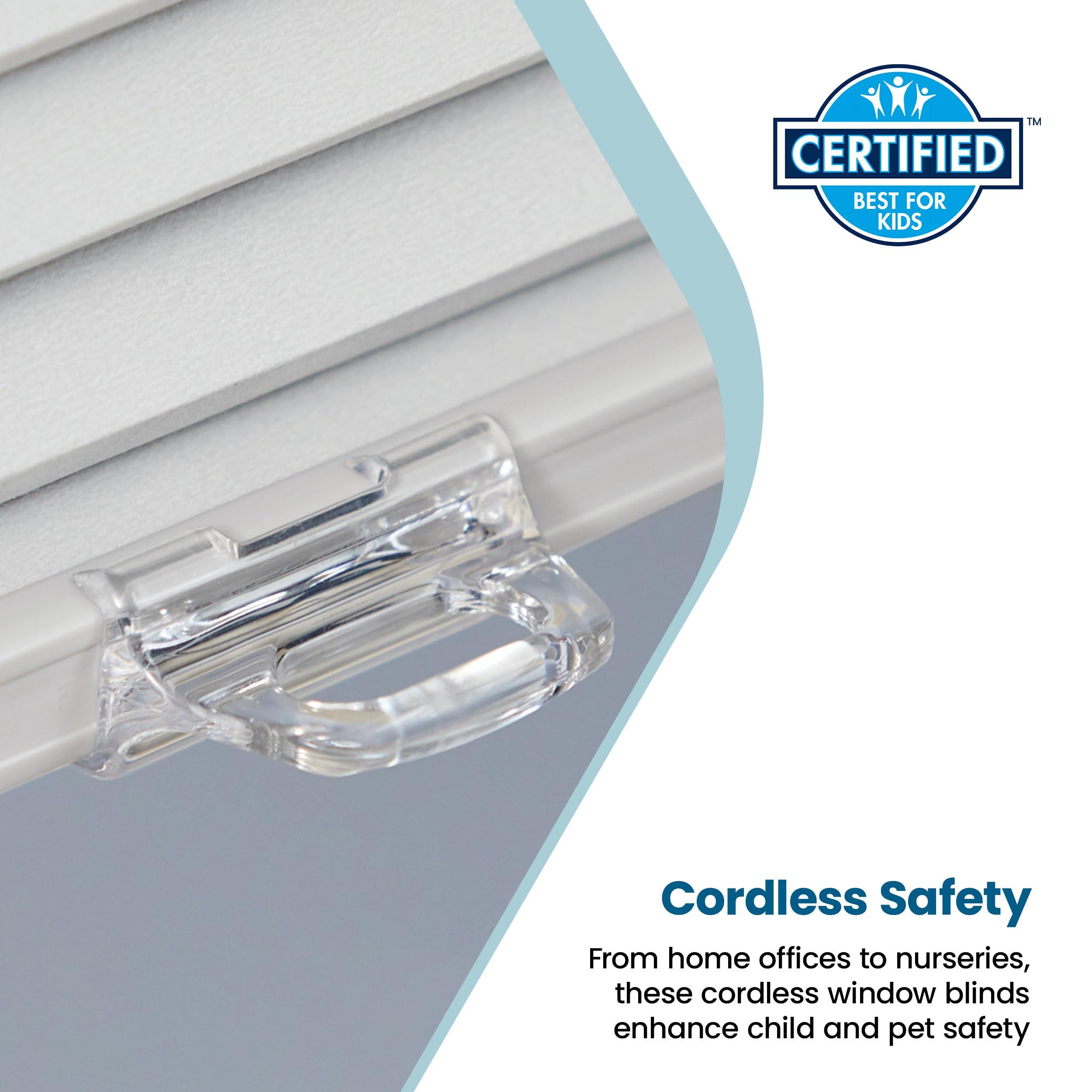 BlindsAvenue BlindsAvenue Cellular Honeycomb Cordless Shade, 9/16" Single Cell, Light Filtering, (White, 71.5" W x 48" H)