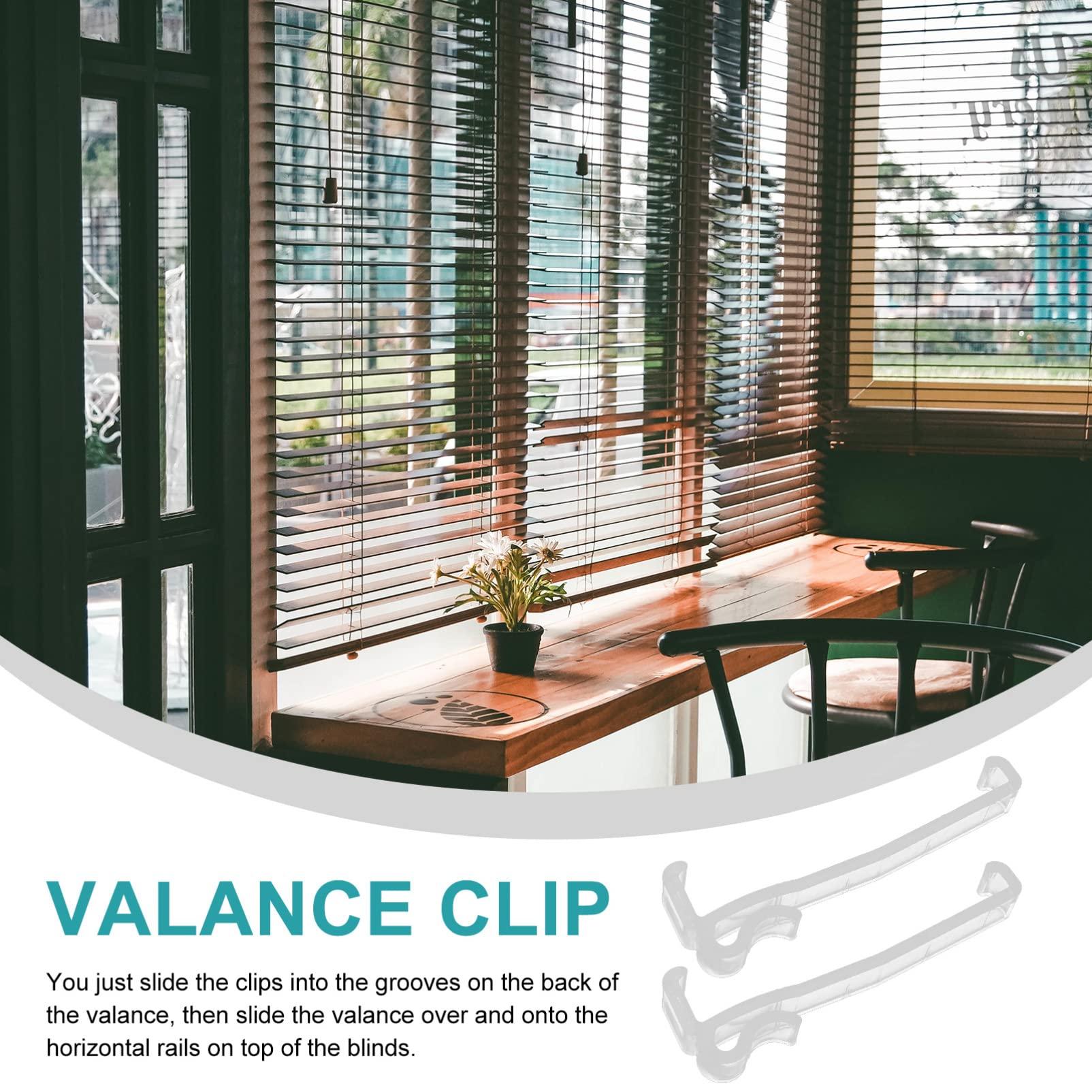 ibasenice ibasenice 60 Pcs Blind Trim Clip Clips for Blinds Plastic Valance Clamps Replaceable Blind Clamps Horizontal Blinds Clips Valance Installation Tool Transparent Valance Clips Blind Clips