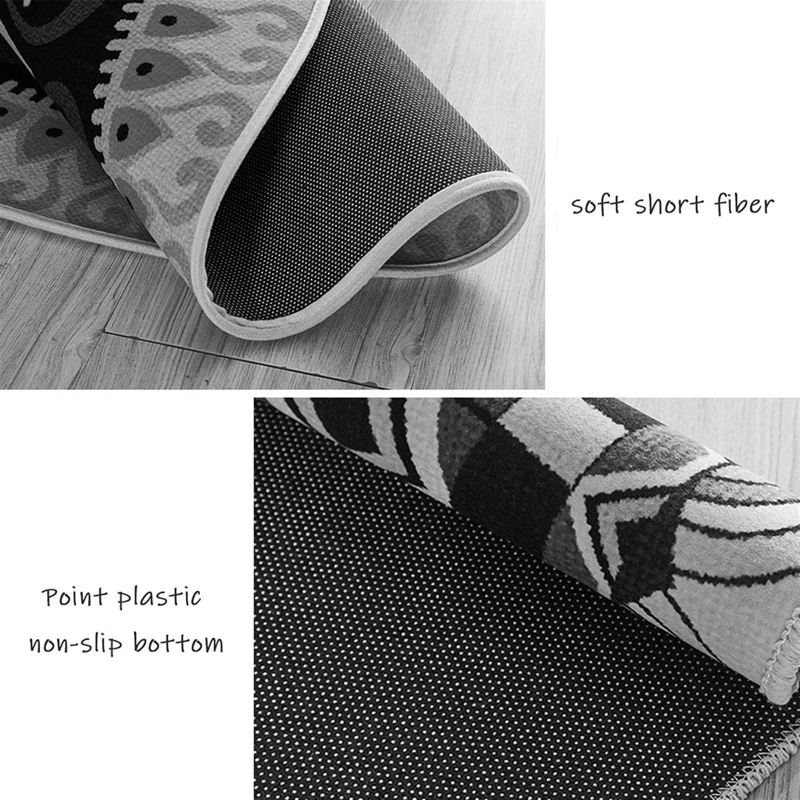 DRSFF DRSFF Modern Grey Round Rugs 2.6 ft 3.3 ft 3.9 ft 4.6 ft 5.2 ft 6.5 ft Circular Hanging Basket Mat Computer Chair Carpet for Living Room Bedroom (Size : Diameter 4.6ft)