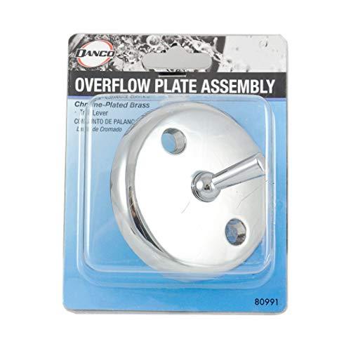 Danco DANCO Bath Tub Overflow Plate with Trip Lever, Chrome, 1-Pack (80991), 2 Inches