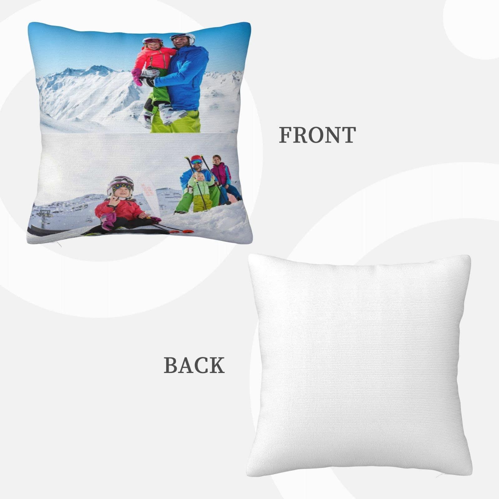 mamz mamz Personalized Pillow Case Design with Photo Text Customize Throw Pillowcase Cushion Covers Custom Pet Marry Sweethearts Love Photo Pillow Two-Sides Printed-20x20IN-Khaki