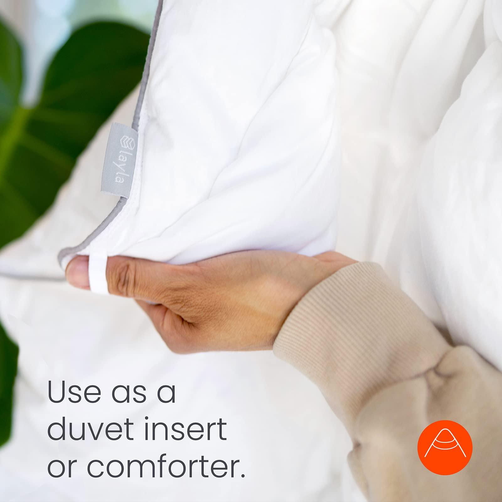 Layla Layla All Season Down Alternative Comforter, (Gray, Twin/Twin XL), 300 Thread Count 100% Cotton Fabric with Corner Loops