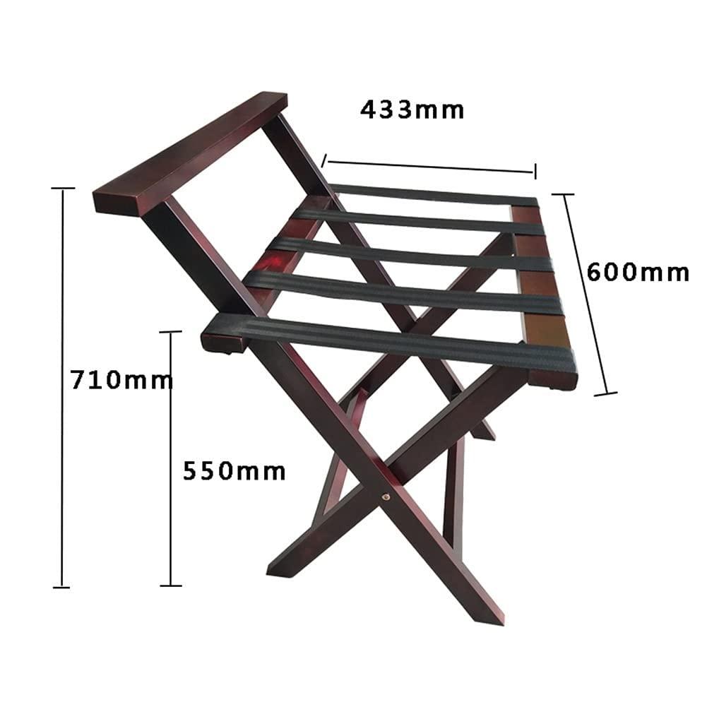 YUSIWOAL YUSIWOAL Hotel Luggage Rack - Guest Room Suitcase Rack with Backrest, Foldable Hotel Luggage Stand, Portable Travel Stool, Bedroom Solid Wood Clothes Rack, for Hotel Rooms/Bedrooms