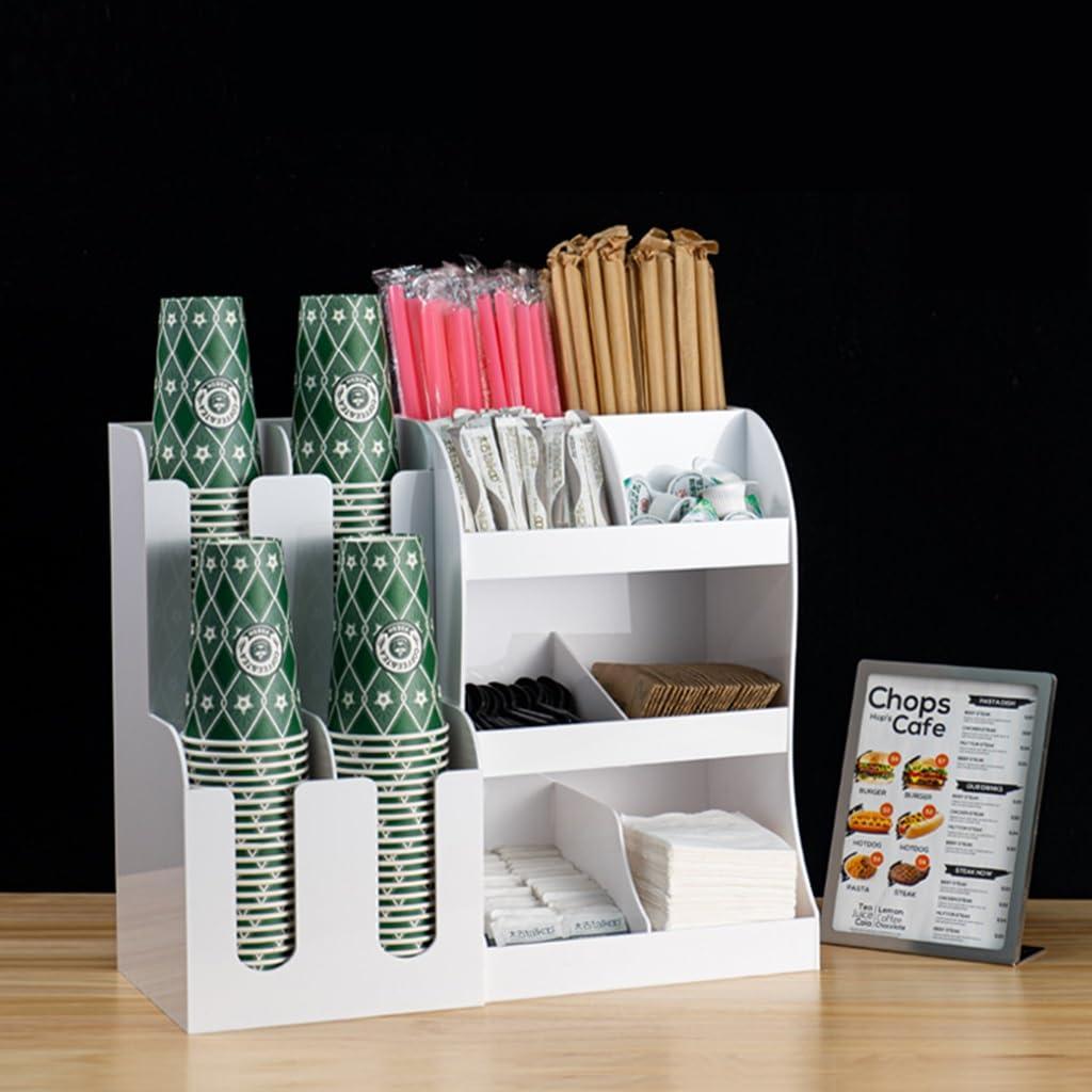SBOJI SBOJI Coffee Station Organizer Set, Acrylic Coffee Bar Organizer for Counter, Coffee Condiment and Cup Storage Organizer