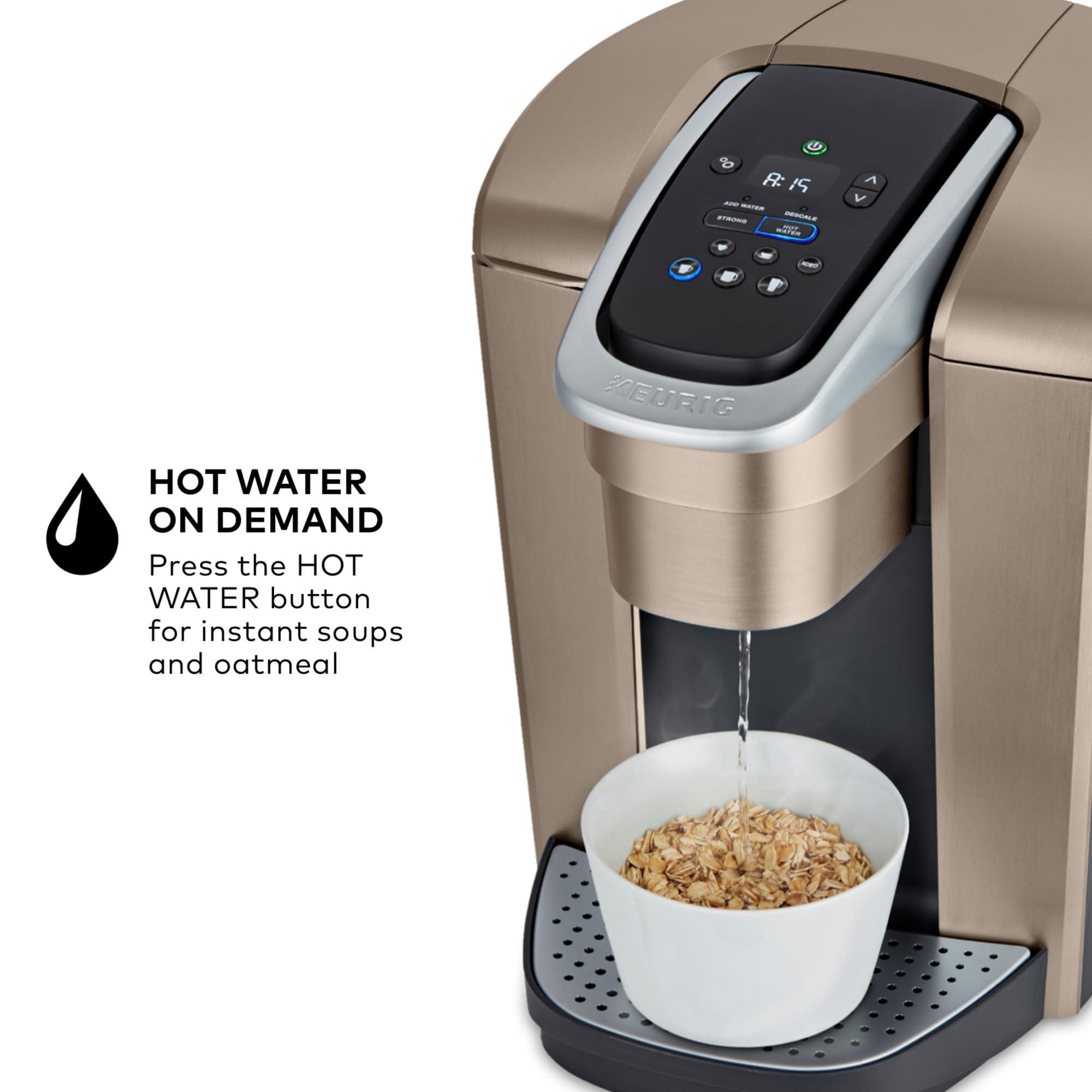 Keurig Keurig K-Elite Single Serve K-Cup Pod Coffee Maker, with Strength and Temperature Control, Iced Coffee Capability, 8 to 12oz Brew Size, Programmable, Brushed Gold