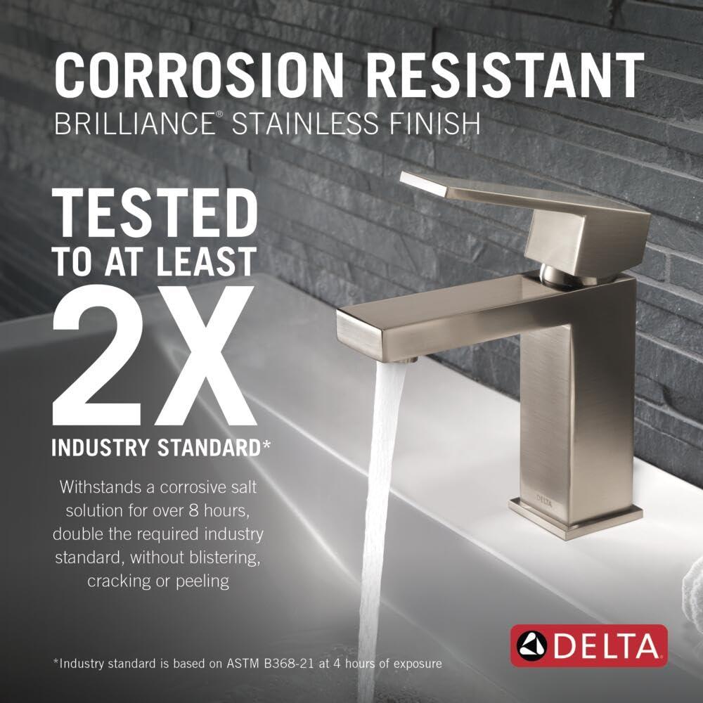 DELTA FAUCET DELTA FAUCET 567LF-SSPP Ara Bathroom Faucet, 1.2 GPM Water Flow, Stainless