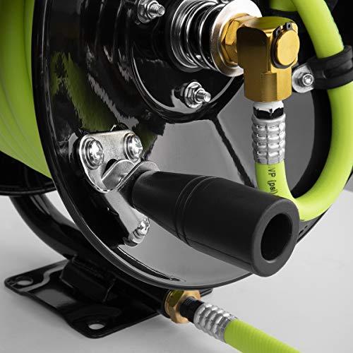 Flexzilla Flexzilla Manual Open Face Air Hose Reel, 3/8 in. x 50 ft., Heavy Duty, Lightweight, Hybrid, ZillaGreen - L8650FZ