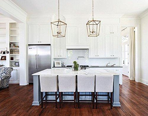 Decomust Dot Com H25 X W17 Gold Cage Large Lantern Iron Art Design Candle-Style Chandelier Pendant, Ceiling Light Fixture