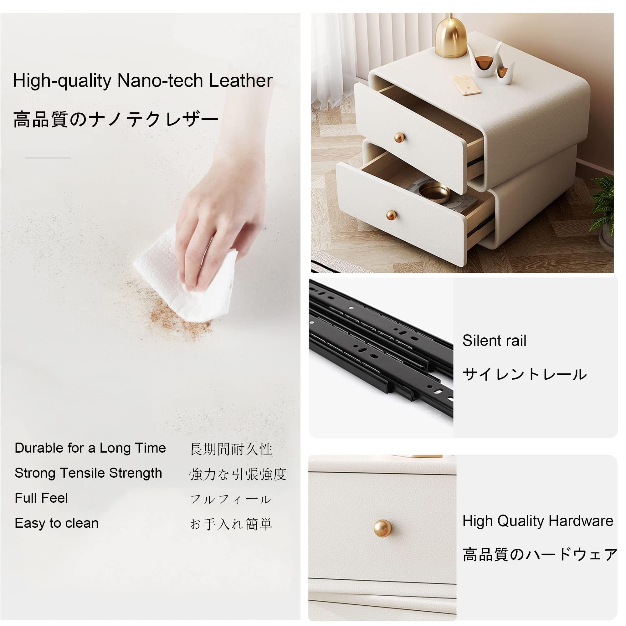 WXZX Smart Nightstand with Charging Station and Fingerprint Lock,de Table with Drawer,Modern Solid Wood Bedside Table,Upper 360 Rotatable,for Living Room,Sofa,Office Customizable (Color : 4.Off-White+Lit