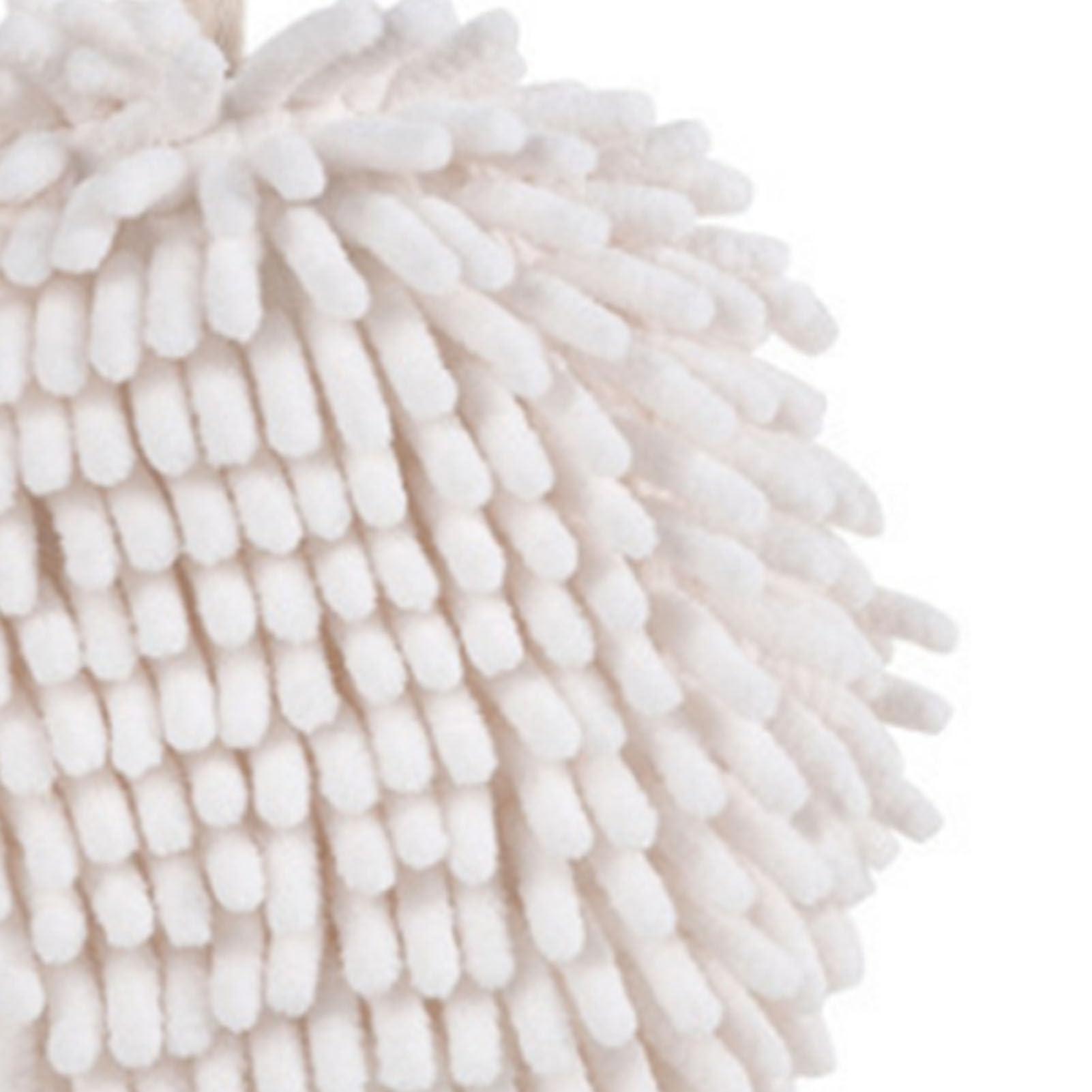 HERCHR HERCHR Chenille Hand Towel, Fuzzy Ball Towel Hanging Hand Towels Absorbent Small Towels with Loops Decorative Towels for Bathroom and Kitchen