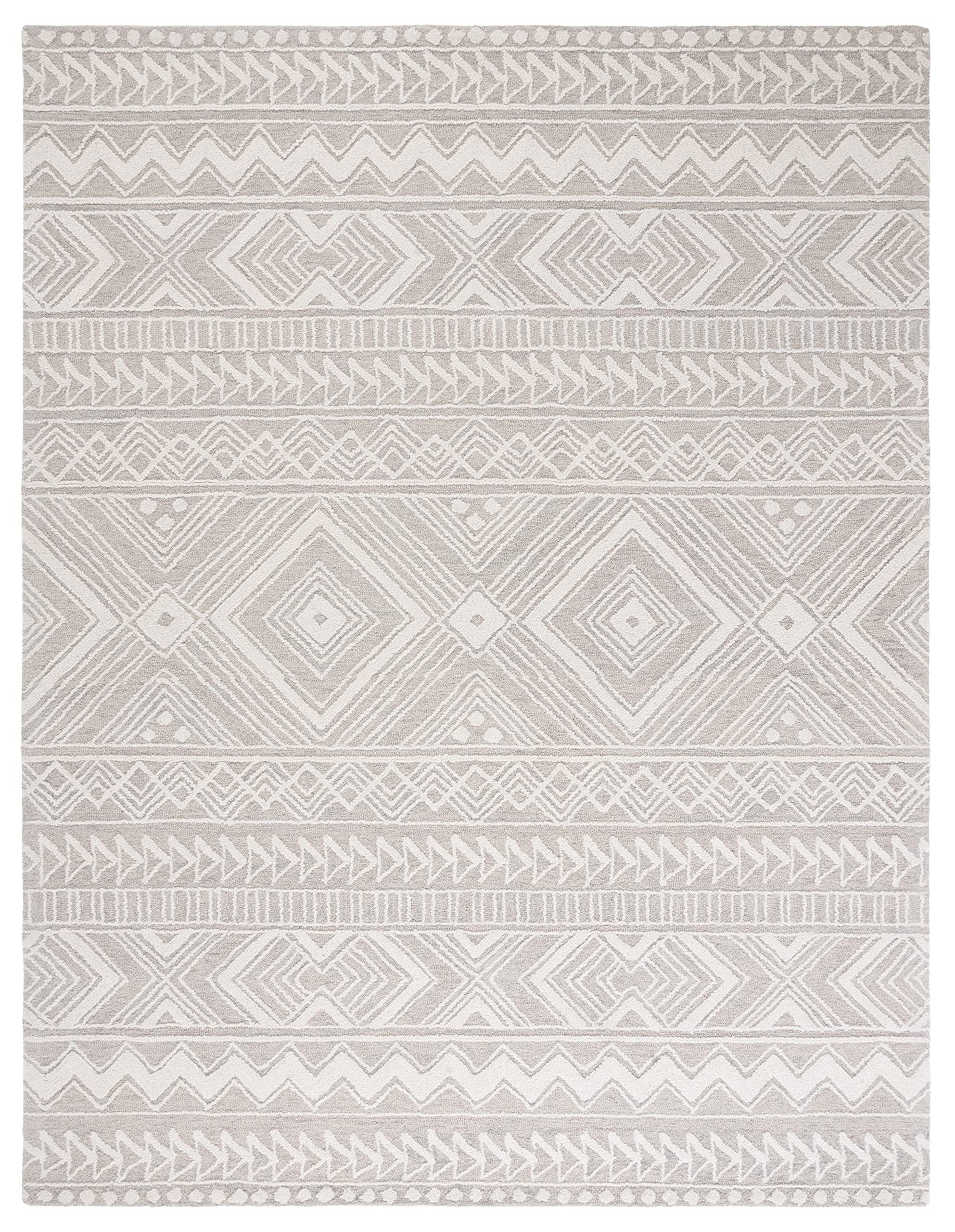 Safavieh SAFAVIEH Metro Collection 8' x 10' GreyIvory MET908G Handmade Premium Wool Living Room Dining Bedroom Area Rug
