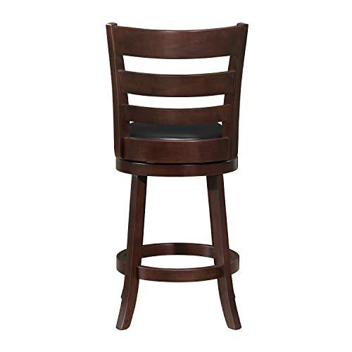 Lexicon Lexicon Eschete Ladder Back Swivel Counter Stool, 25" SH, Dark Cherry