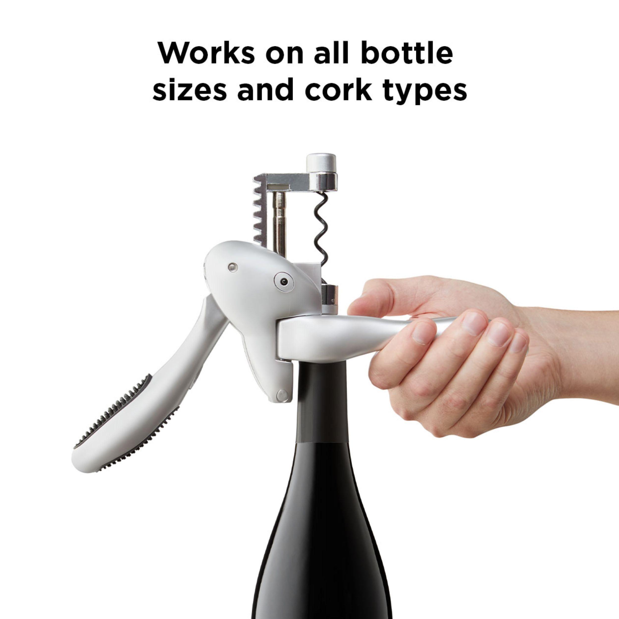 Rabbit Rabbit Original Lever Corkscrew Wine Opener with Foil Cutter and Extra Spiral (Silver)