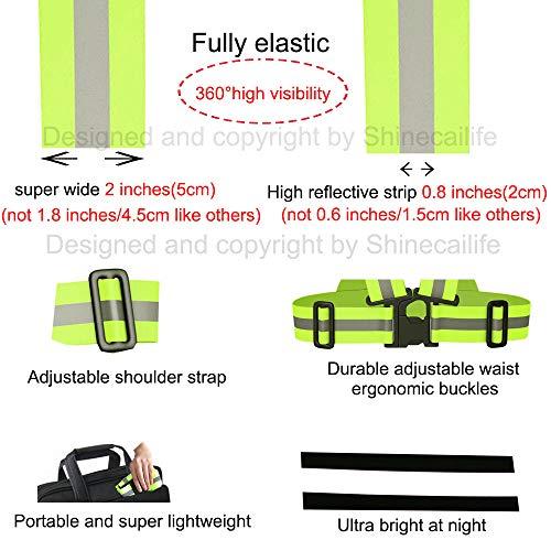 Shinecailife Shinecailife Extra Wide/Big High Visibility Safety Reflective Vest,2\" Wide Strap,0.8\" Wide Reflective Strip,Adjustable,Elastic for Safety Running,Construction,Cycling,Walking,Size 24-36(3XL-5XL)